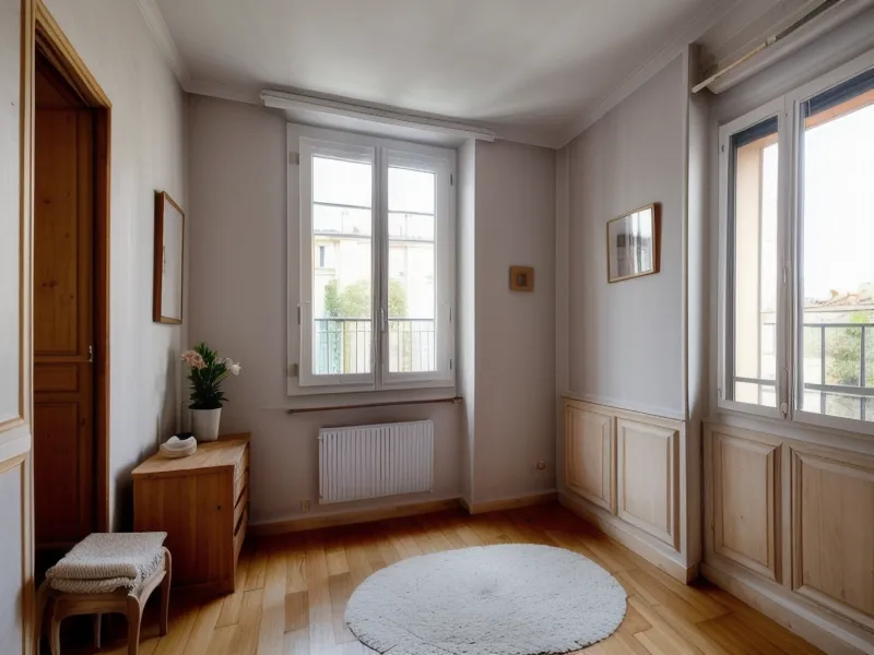 Mesure au mètre ruban d'un angle du salon avant d'installer un coin bureau dans un petit espace