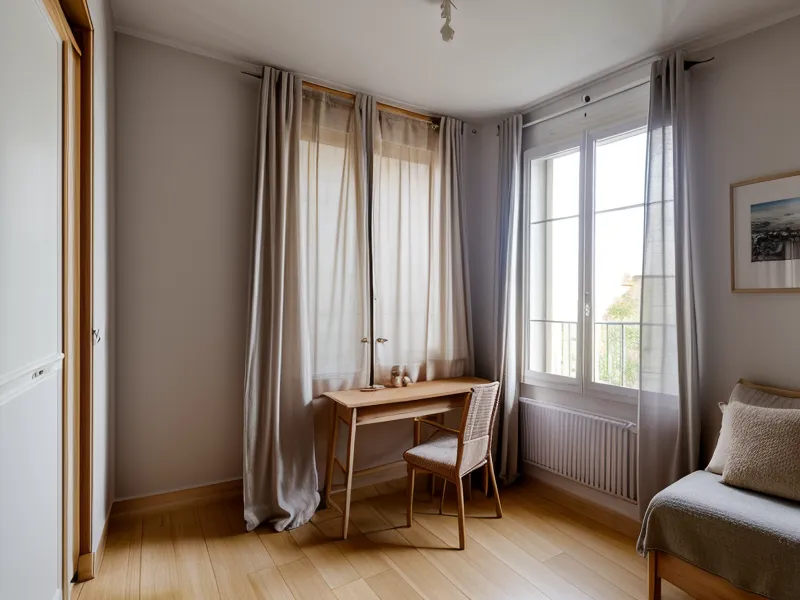 Petit balcon encombré à Nantes avant désencombrement, cartons et séchoir cassé contre le garde-corps