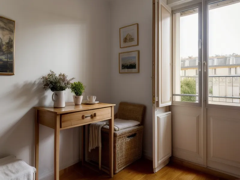 Petite salle de bain de trois mètres carrés à organiser : rebord de baignoire encombré de flacons avant désencombrement