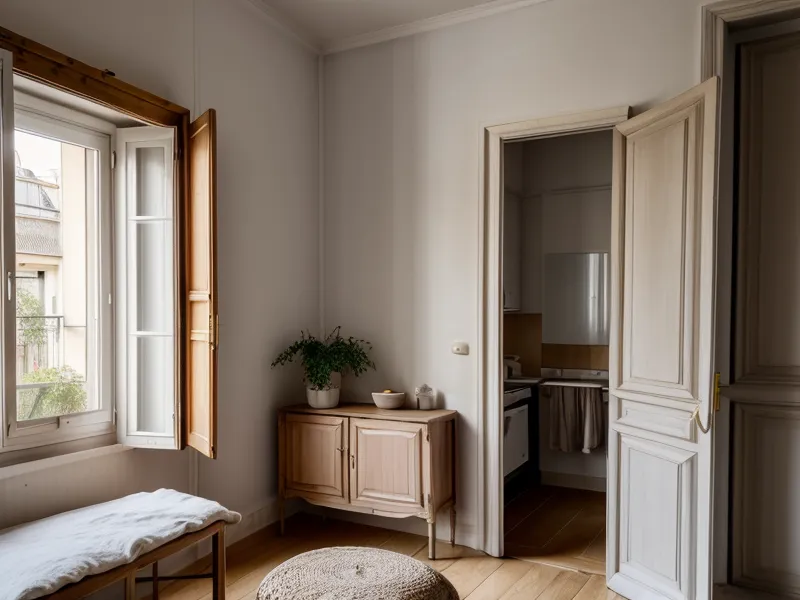 Carton de déménagement de 60 litres posé dans l'entrée d'un appartement à Nantes, avant désencombrement