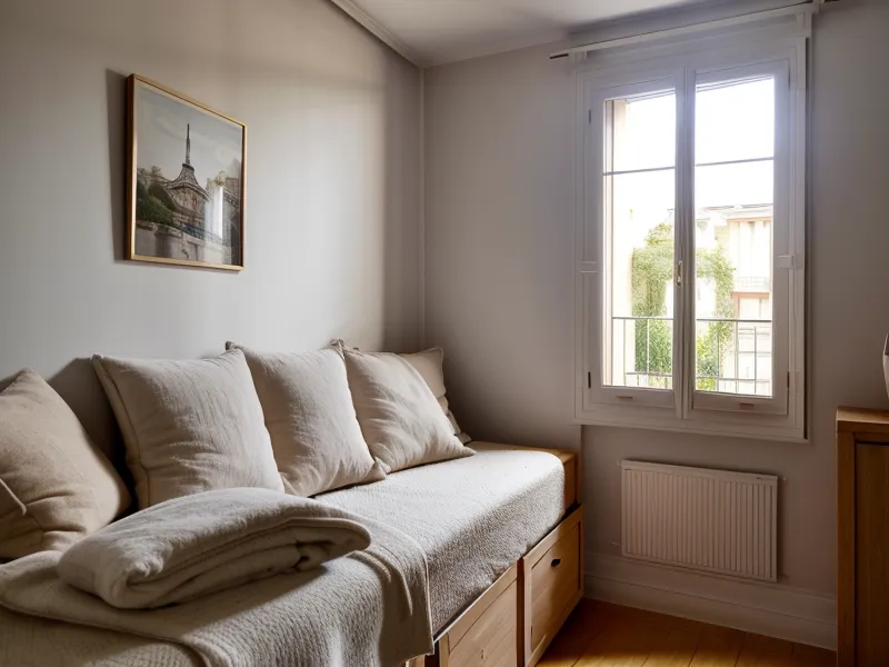 Sachet de lavande séché posé sur des piles de linge de maison plié dans l'armoire
