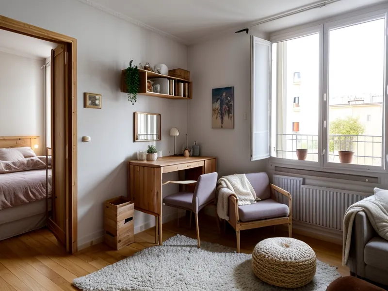 Astuces de rangement pour câbles et chargeurs dans un petit studio de 43 m²