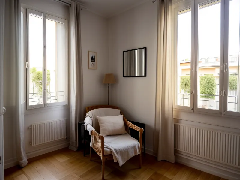 Tri de vêtements et de cartons sur le parquet pendant le rangement sous le lit à Nantes
