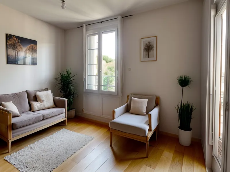 Petit placard à balais bien organisé dans un couloir d'appartement, exemple de rangement gain de place.