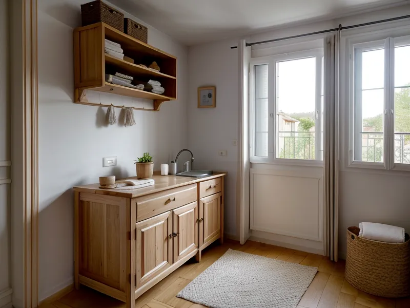 Entrée d'appartement désencombrée à Nantes avec un carton prêt à donner