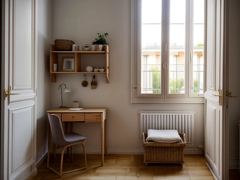 Carton de déménagement rempli de vêtements, symbole du désencombrement dans un petit appartement